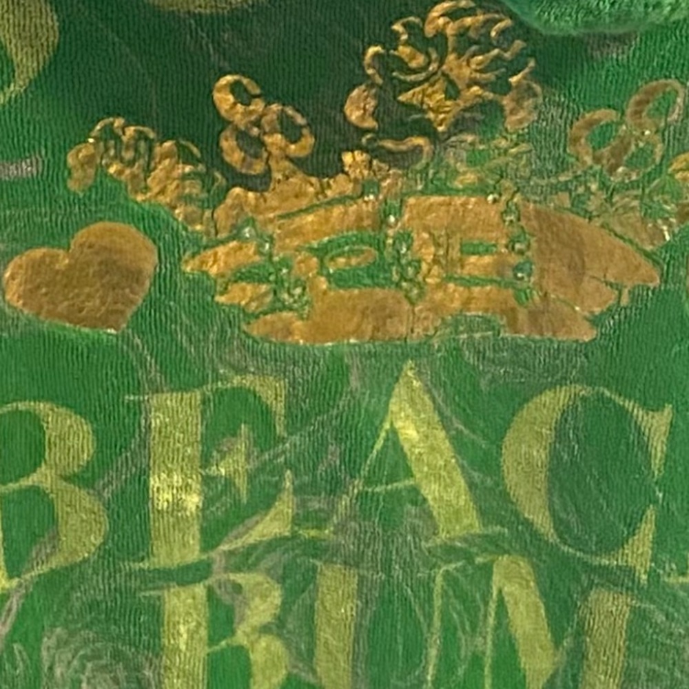 Juicy Couture Vintage Sz S Green Terry Cloth Hoodie w Gold & Crystal Design - Picture 15 of 15